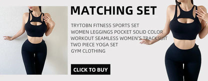 TRY TO BN Fitness Sports Set Women's Tracksuit 2 Piece Suit Yoga High Waist Leggings With Pocket Bra Workout Gym Outfit Clothes