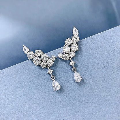 Moissanite Drop Earrings with Certificate 100% 925 Sterling Silver Plated 18k Gold Water Drop Pear Cut Diamond Earring Jewelry