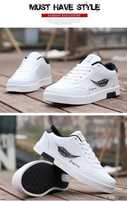 Summer Men's White Sports Shoes Fashion Male leather casual Shoes