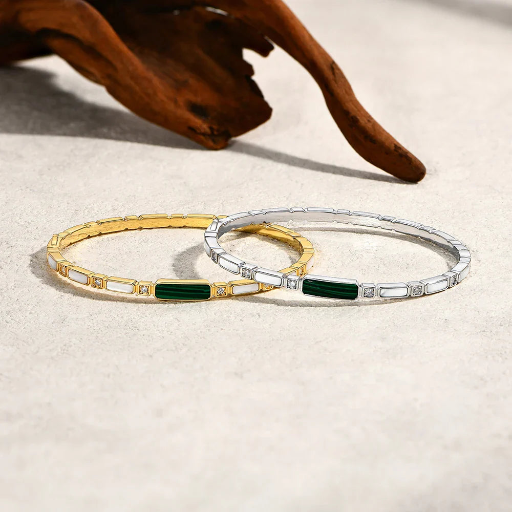 Luxury Synthetic Malachite Moissanite Bracelet 2025New Bangle for Women Men 925 Sterling Silver Engagement Jewelry Gift