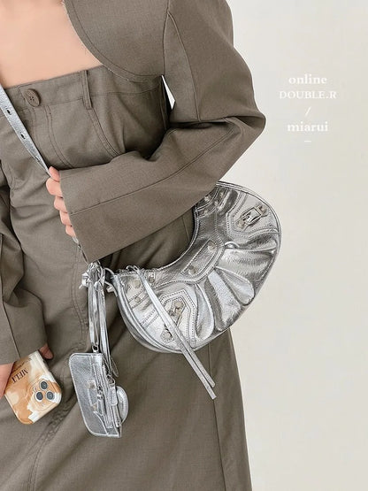 2026 Spring Hot Selling Maillard Style Retro Style Small Bag Spicy Girl Y2K Wasteland Style Vintage Leather Shoulder Armpit Bag