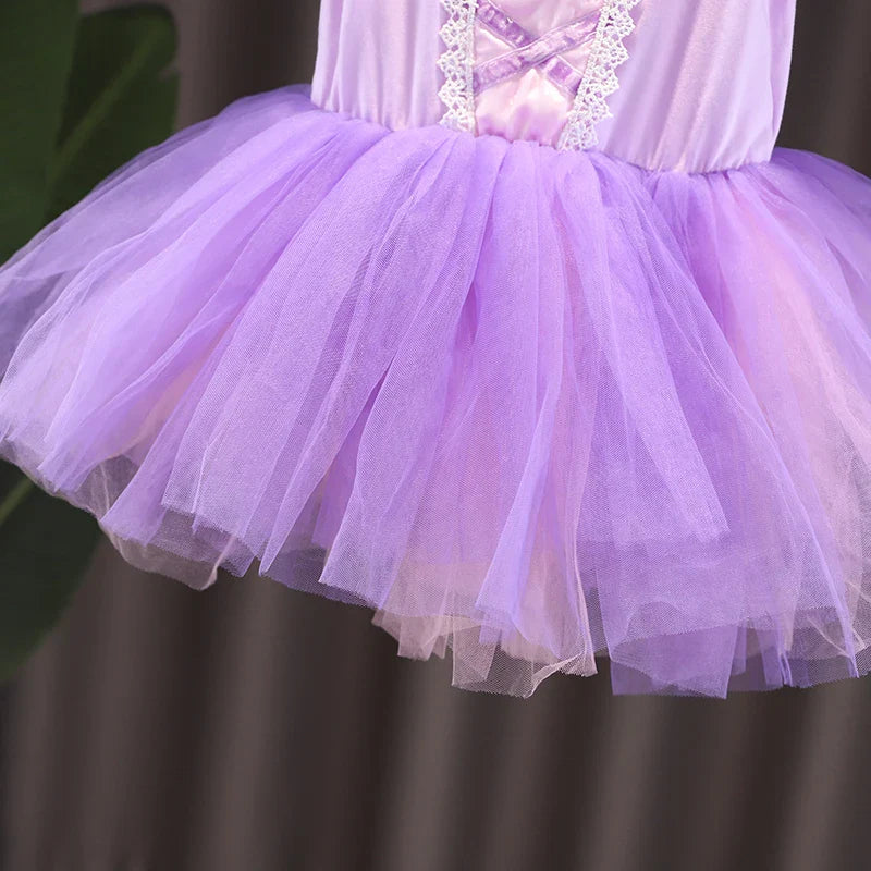 Princess Ballet Tutu Dress with Cape for Toddler Little Girls Ballerina Dance Costume Outfit Dancewear, Blue/Purple/Yellow
