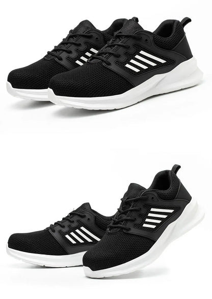 Safety Sneaker for Men Steel Toe Safety Shoes Sports Work Anti-Smashing Industrial Safety Tennis Shoes Outdoor Black Work Boots