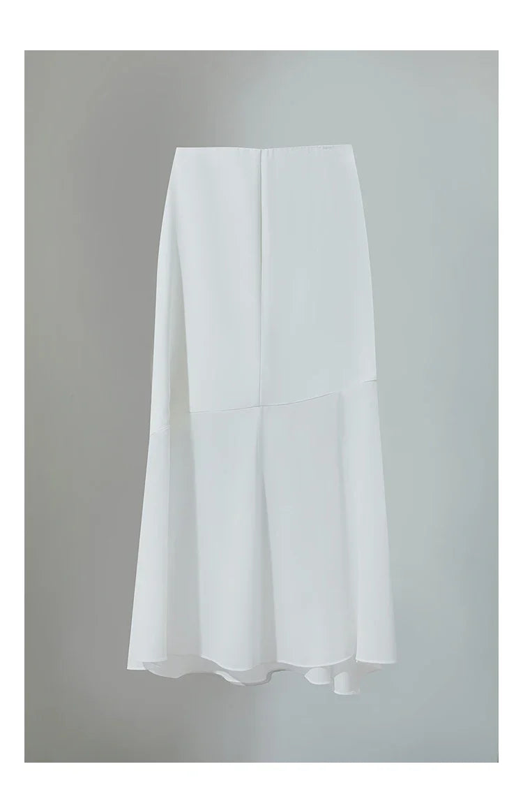 Minimalist Casual Bustier Skirt Women 2025 Summer New Office Lady Lace Slim Half-body Chiffon Fishtail Skirts 12522064
