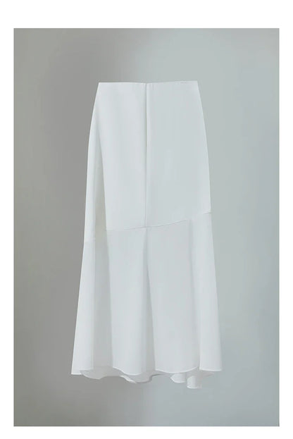 Minimalist Casual Bustier Skirt Women 2025 Summer New Office Lady Lace Slim Half-body Chiffon Fishtail Skirts 12522064