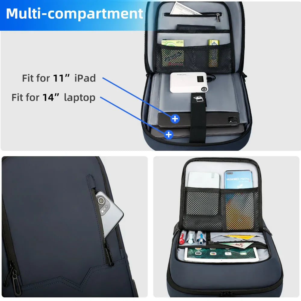 Slim Backpack For Men 15.6 Inch Laptop Bags Waterproof Minimalist Business Backpack With USB Charging Casual Travel Work Bag