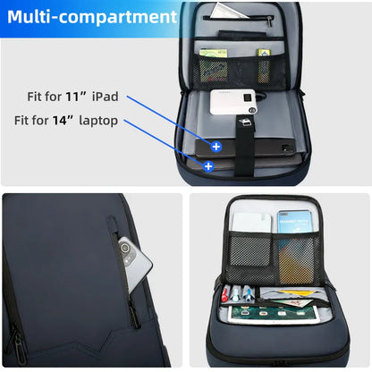 Slim Backpack For Men 15.6 Inch Laptop Bags Waterproof Minimalist Business Backpack With USB Charging Casual Travel Work Bag