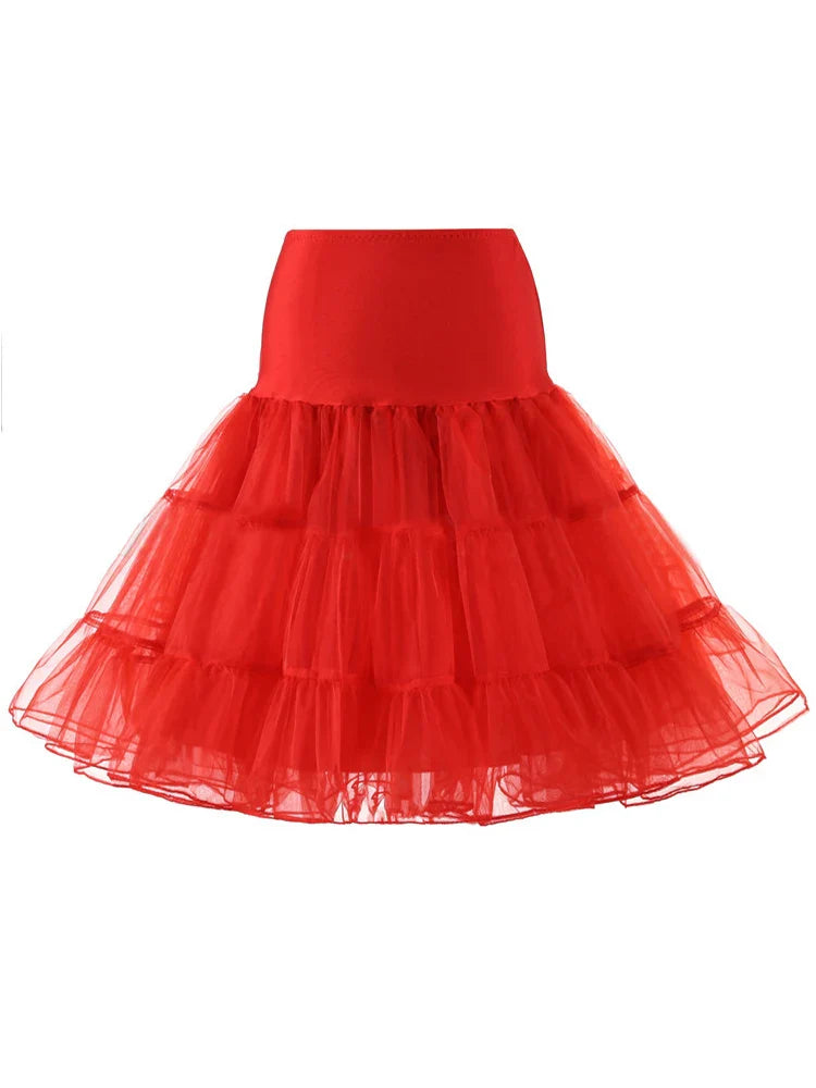 Pleated Vintage Voile Underskirt Ballet Tutu Skirts for Women 50s Retro Skirt Wedding Elegant Party Petticoat