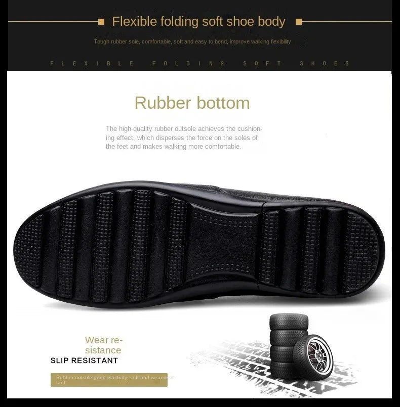 Men's shoes large size simple men's lazy casual shoes for men's black light driving loafers men's shoes leather shoes