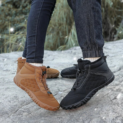 Botas de Caminhada de Inverno Barefoot Masculinas Femininas, Botas de Neve Quentes Sem Salto, Botas de Tornozelo com Biqueira Larga, Impermeáveis Minimalistas