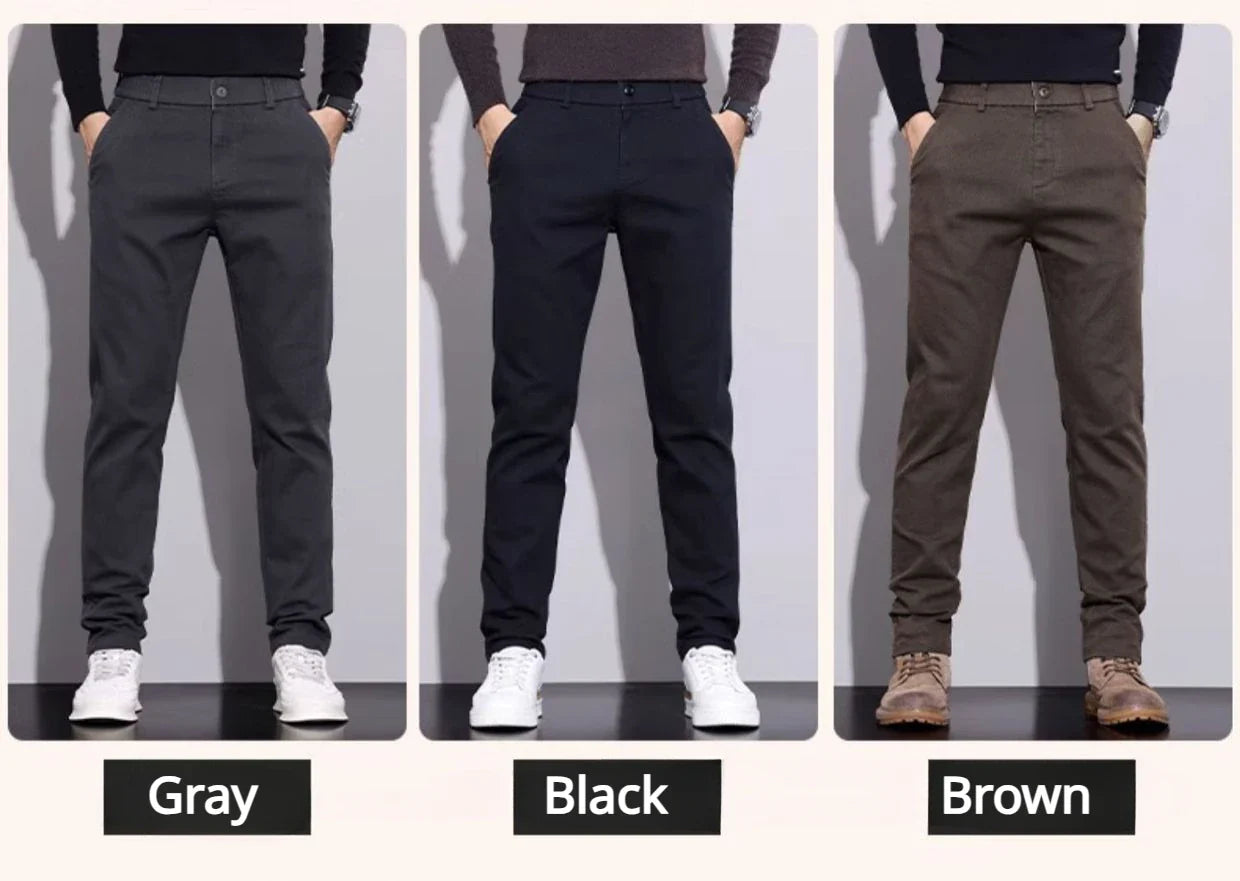 New Winter High-End Business Men's Suit Pants Autumn and Winter Slim Straight Casual Pants Versatile Fashion Trousers Korean