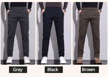 New Winter High-End Business Men's Suit Pants Autumn and Winter Slim Straight Casual Pants Versatile Fashion Trousers Korean