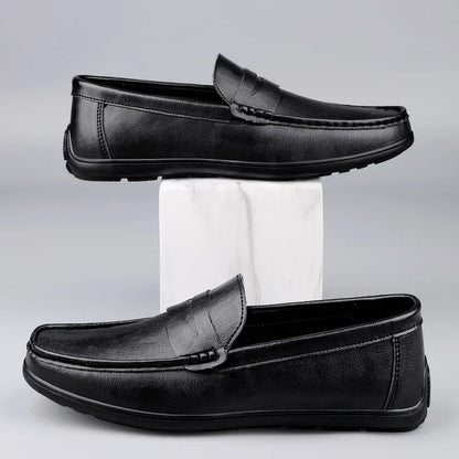 Genuine Leather Men Casual Shoes Comfortable Man Formal Dress Shoes Breathable Mens Loafers Slip on Male Boat Shoes Size 38-47