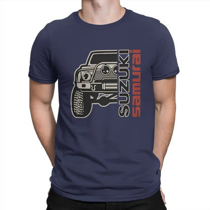 O Neck Tees New Arrival  oversized graphic harajuku Men Samurai Car T Shirts S-SUZUKI Pure Cotton Clothing Crazy Short Sleeve