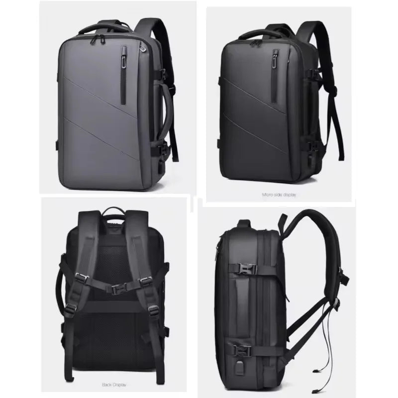 16 Inch Large-capacity Men's High-end Backpack Computer Bag High-end Business Bag Expandable Backpack Witch USB