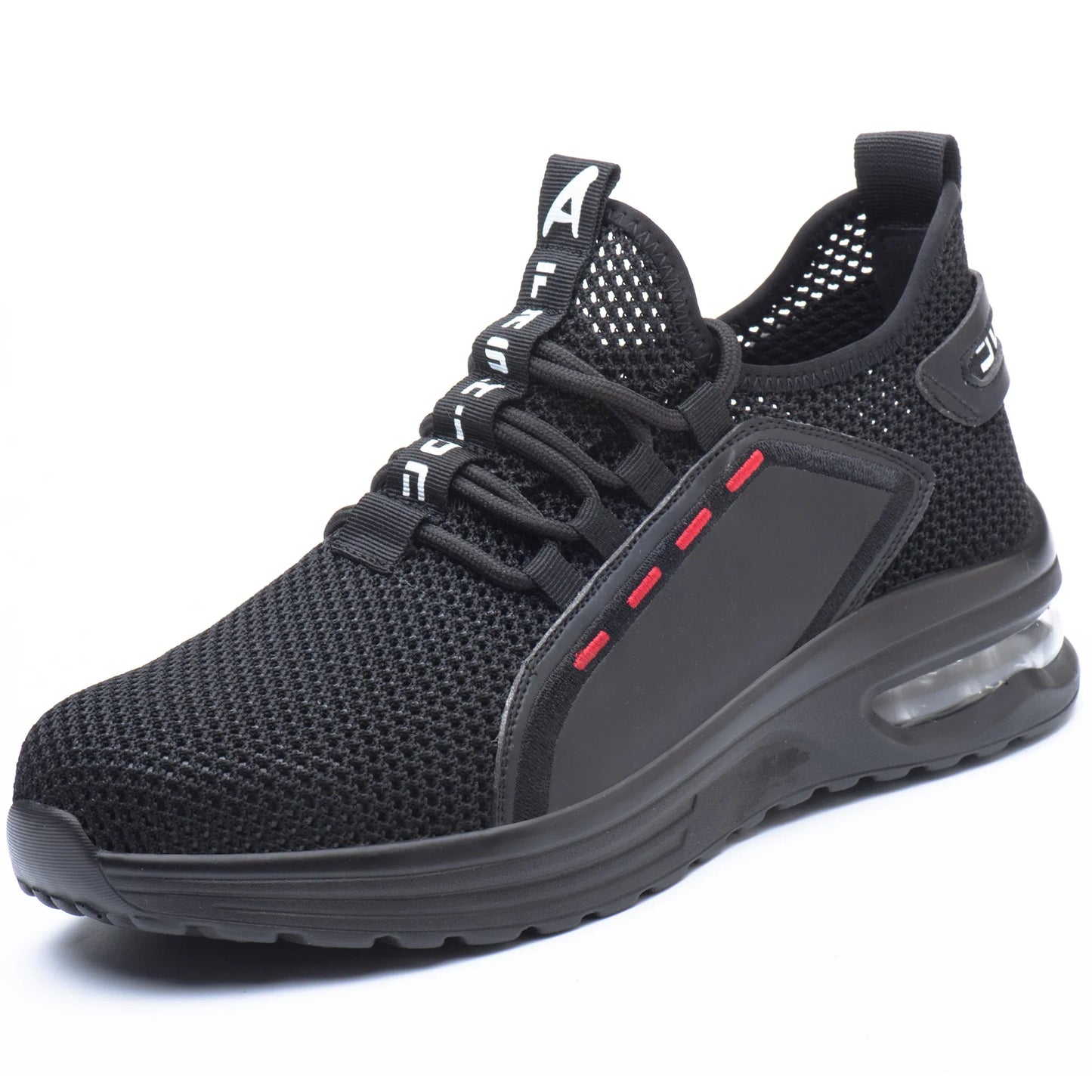 Men's Summer Mesh Safety Shoes Steel Toe Anti- Crush Breathable Lightweight Work Shoes Knitted Upper Kevlar Insertion Proof