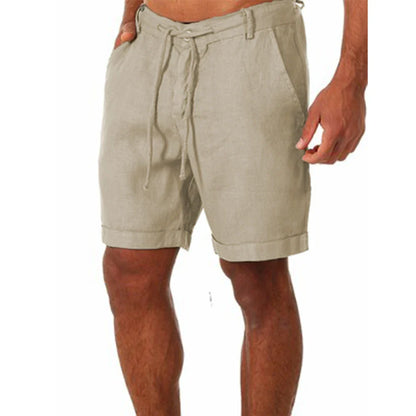 New Men's Cotton Linen shorts Pants Male Summer Breathable Solid Color Linen Trousers Fitness Streetwear S-4XL