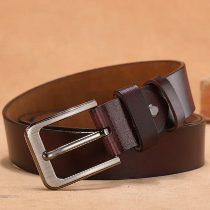 Men Genuine Leather Belts High Quality Pin Buckle Waist Straps Belt  for Men LONG Large 110 120 130 140 150 160 170cm Plus Size