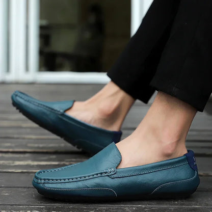 Genuine Leather Breathable Mocasines Casual Loafers Leather Shoes For Men Slip On Formal Italian Driving Flat Chaussure Homme