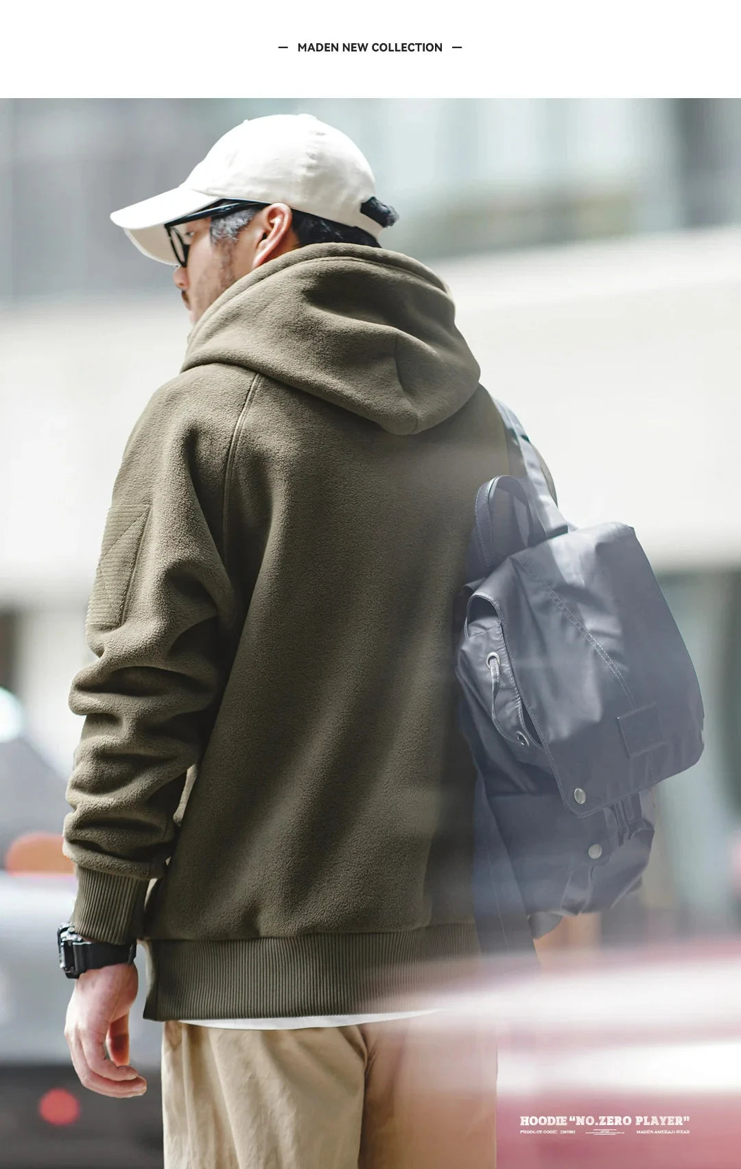 Autumn Winter Casual Heavyweight Hoodie Men's Black Versatile Thickened Fleece Pullover Loose Warm Hooded Sweatshirt