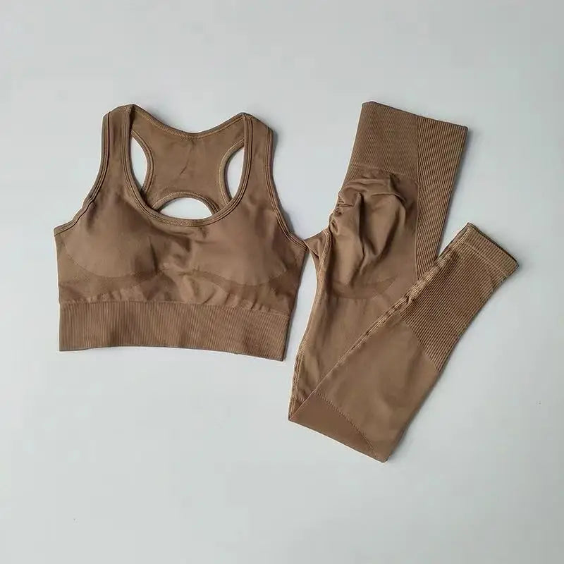 Sexy Back Design Fitness Bra for Women Pilates Shock-Proof Running  Training Tight Sports Pants Yoga Outfit Set