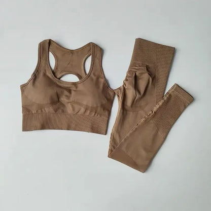 Sexy Back Design Fitness Bra for Women Pilates Shock-Proof Running  Training Tight Sports Pants Yoga Outfit Set
