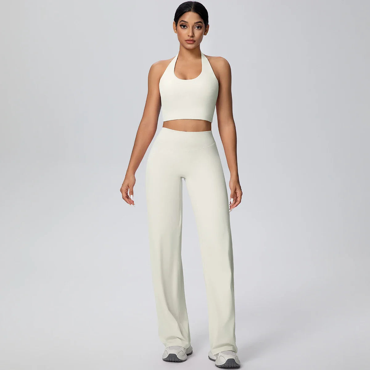 2Pieces Breathable Summer Workout Top Pants Yoga Set Yoga Underwear With Chest Pad Quick Drying Push Up Pencil Pants Yoga Set