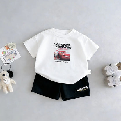 T-shirt Shorts Boy's 2pc/set Kids Summer Clothing Cartoon Fashion Children Short Sleeved Suit Toddler Costume Sets