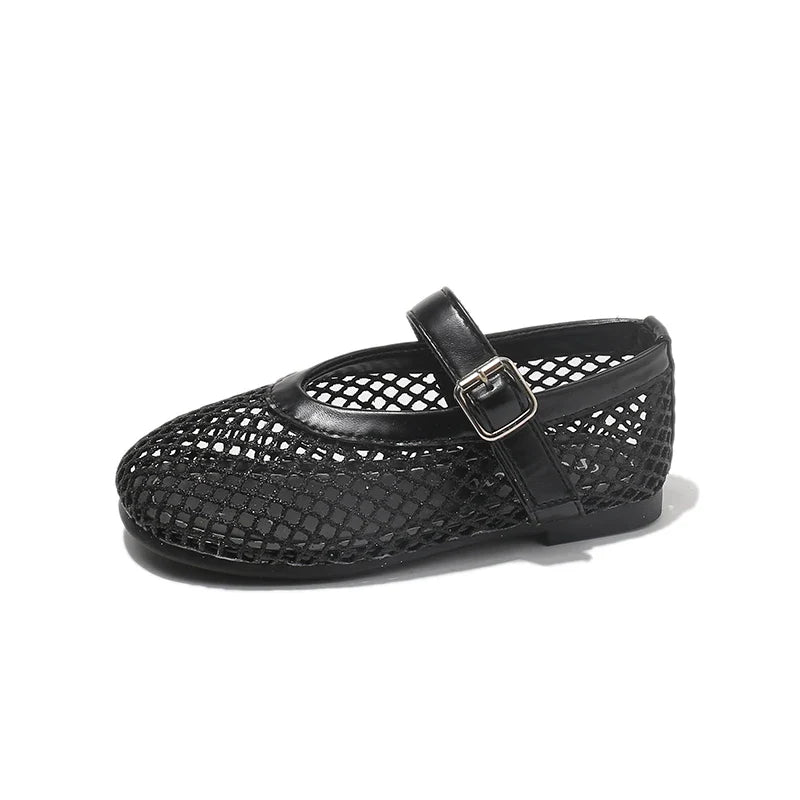 Summer Girl's Sandals Hollow Out Hook-loop Casual Chic Kid's Flat Shoe Solid Colors Anti-slip Daily Versatile Children Shoes