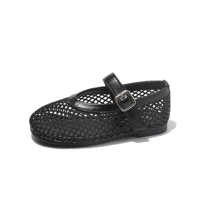 Summer Girl's Sandals Hollow Out Hook-loop Casual Chic Kid's Flat Shoe Solid Colors Anti-slip Daily Versatile Children Shoes