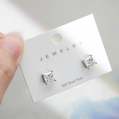 Real 1 Carat Princess Cut Moissanite Diamond Stud Earrings for Women Party Fine Jewelry 100% S925 Sterling Silver Earring