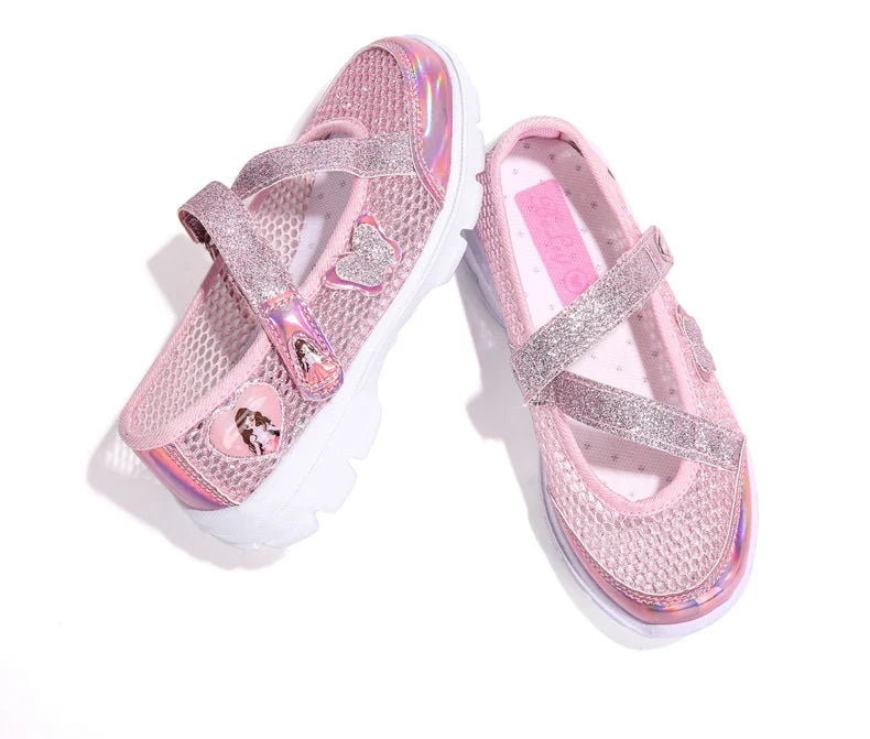 Summer Brand Non-slip Beach Shoes Children Sandals Girls Casual Shoes Kids Flowers Princess Flat Shoes Size 26-36