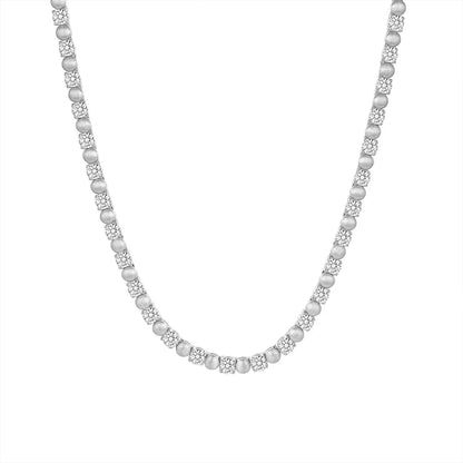 each 5mm Round Moissanite Necklace Bracelet Set for Women S925 Silver Plated 18K Gold Wedding Party Fine Jewelry Gift