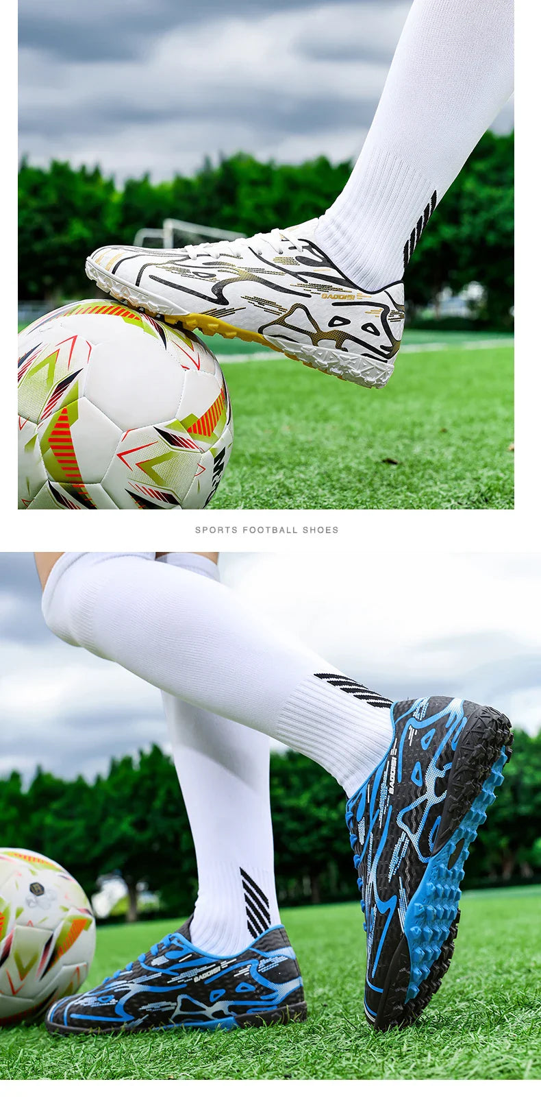 Soccer Shoes Child Football Shoes Outdoor Non-Slip Futsal Shoes Kids Sneakers Boys Low-cut Lightweight Children's Sports Shoes