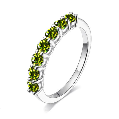 3mm Gemstone Moissanite Ring for Women S925 Silver White Gold Stackable Wedding Band Diamond Matching Gift