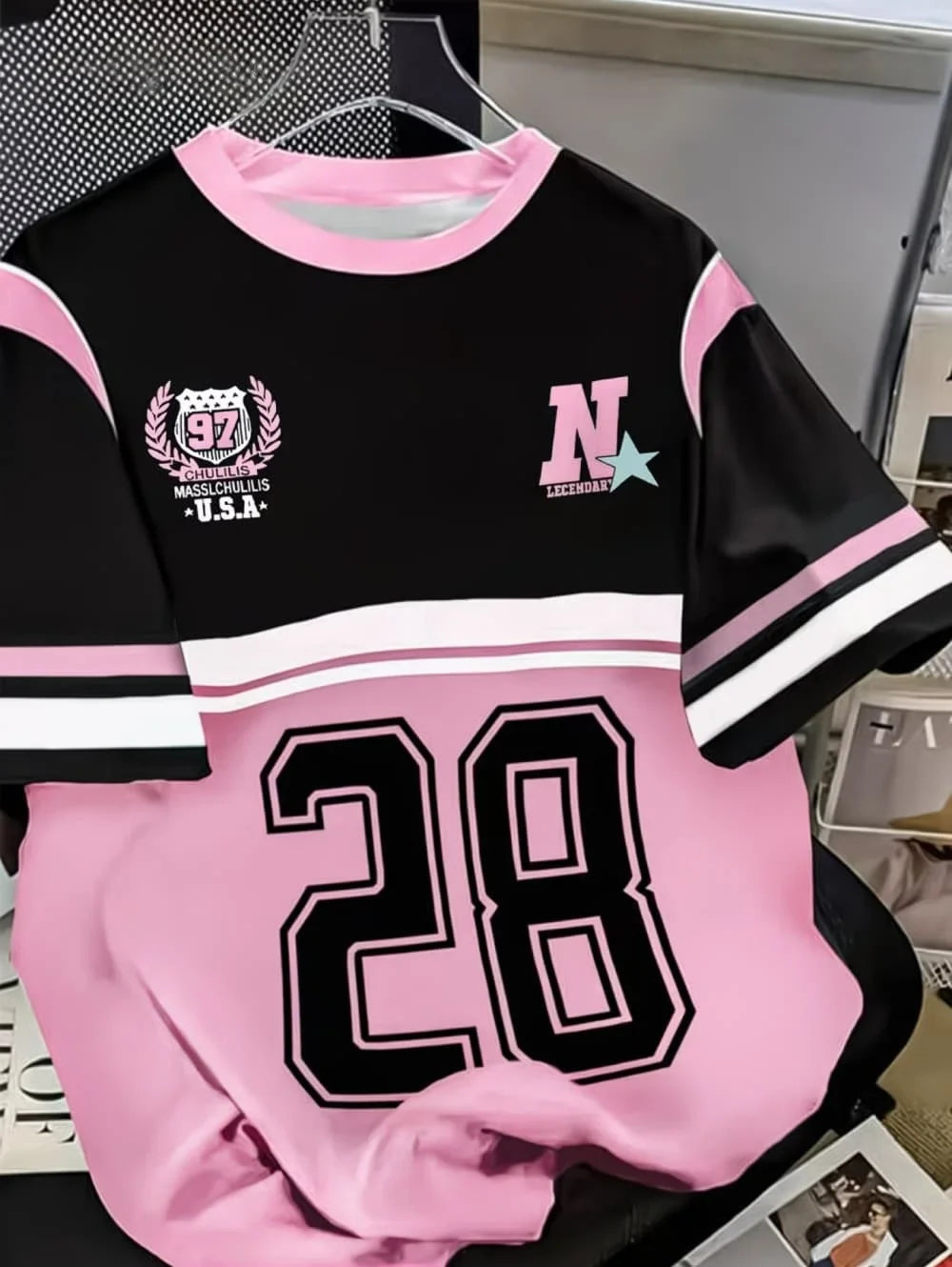Summer Number Digital 3D Printed T-Shirt for Kids Sports Style Top Patchwork Short Sleeve Sports Football Jersey Y2k Loose Tops