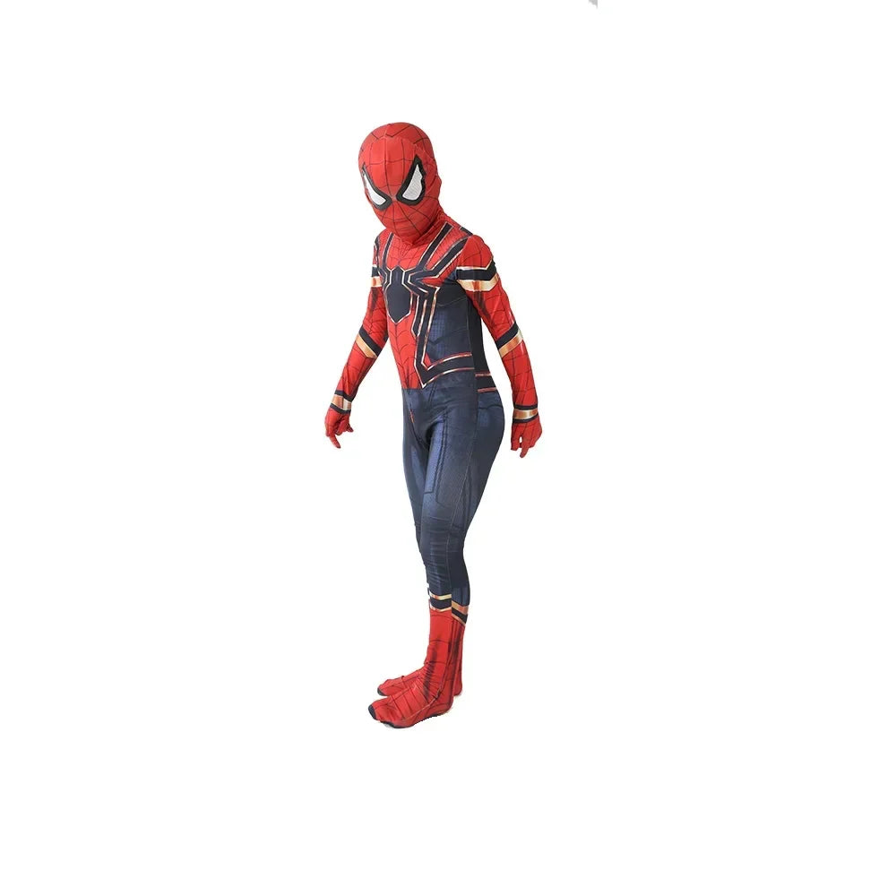 Kids Spiderman Costume Birthday Gift Party Dress Up Spiderman Classic Miles Superhero Kids Cosplay Costume Elasticity Jumpsuit