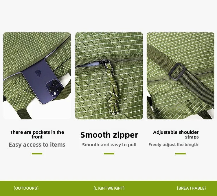 Nylon Cloth Daily Commute Messenger Bag Lightweight Hand Bag Sports Shoulder Bag Casual Anti-splashing Messenger Bag