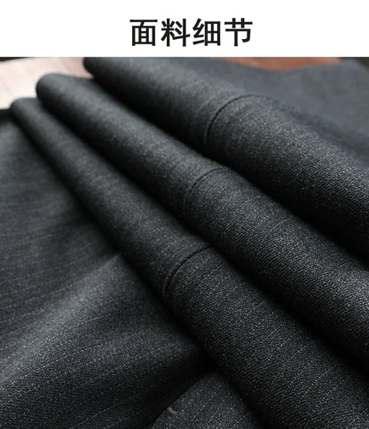 Terno Masculino de Alta Qualidade Formal Social Slim Fit Abotoamento Duplo Listrado Conjunto de Terno Noivo Casamento Roupa de Festa Smoking Roupa Masculina