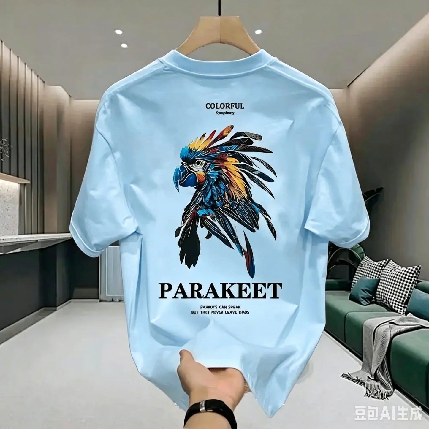 New Style American Pure Cotton Loose Men's T-shirt Fashion for Summer Casual Daily Sport Round-neck Hip-hop Short-sleeved Shirt