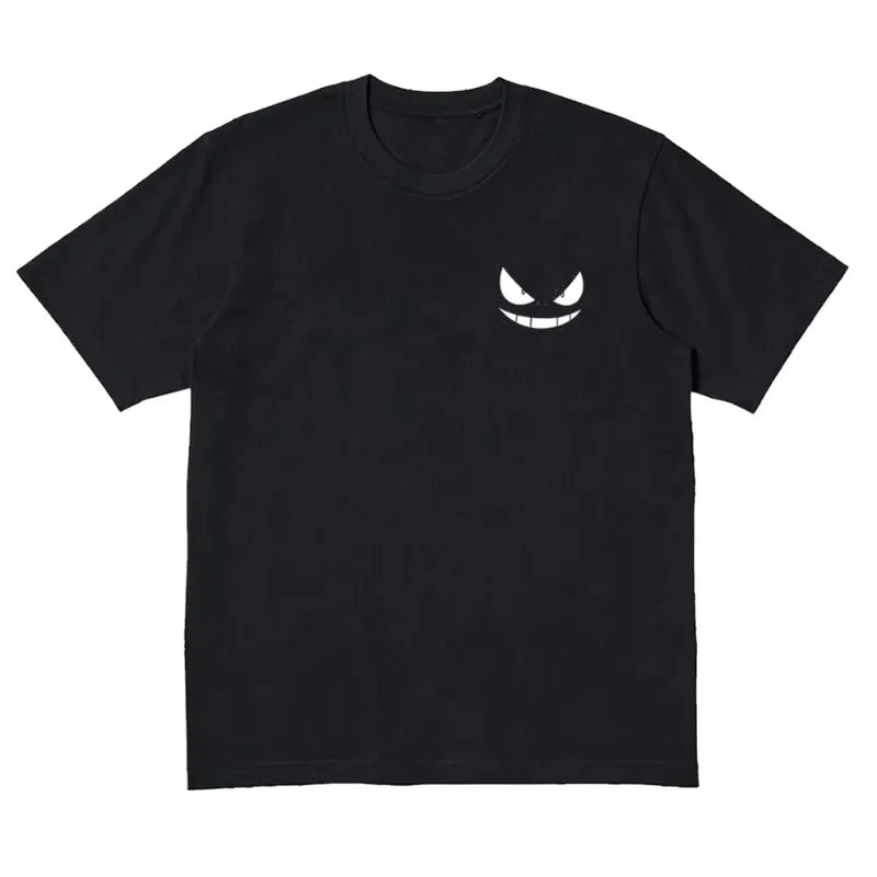Anime Gengar Front and Rear Printed T-shirt Men and Women Summer Y2K Harajuku Loose Casual Versatile Short-sleeved Top