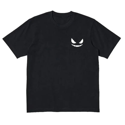 Anime Gengar Front and Rear Printed T-shirt Men and Women Summer Y2K Harajuku Loose Casual Versatile Short-sleeved Top