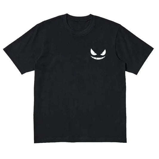 Anime Gengar Front and Rear Printed T-shirt Men and Women Summer Y2K Harajuku Loose Casual Versatile Short-sleeved Top