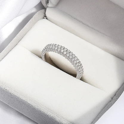 2.5cttw All Moissanite Rings for Women Full Enternity Sparkling Matching Diamond Band Sterling Silver S925 Jewelry