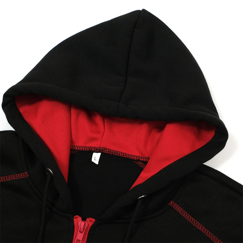 Men's Long Sleeve Zip Up Hoodie Casual Athletic Sweatshirt Hooded Jacket with Pockets Spring Fall Warm Fleece Lined Coat Outwear