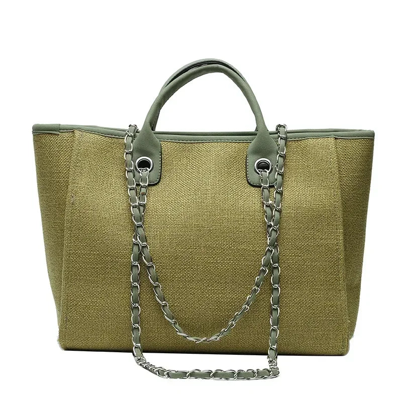 Fashion Make Up Designer Big Women's 2025 New Korean Fashion Casual Large Capacity Shoulder Crossbody Chain Tote Bag