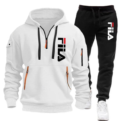 Autumn and winter hot selling men's hooded sweatshirt+casual pants two-piece outdoor multi pocket pullover and sports pants set