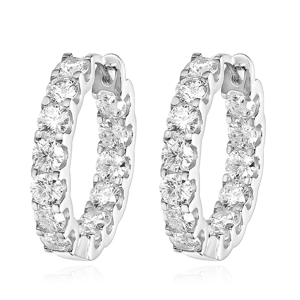 2.6cttw D Color Moissanite Earrings for Women 100% S925 Sterling Silver Hoop Earrings Plated 18K Fine Jewelry Wholesale