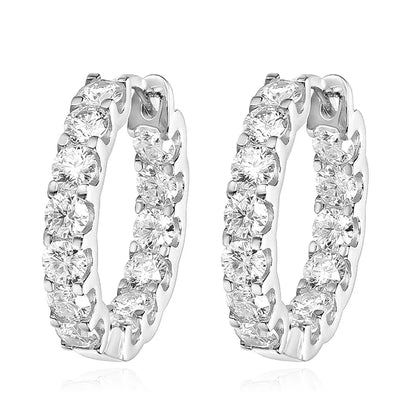 2.6cttw D Color Moissanite Earrings for Women 100% S925 Sterling Silver Hoop Earrings Plated 18K Fine Jewelry Wholesale