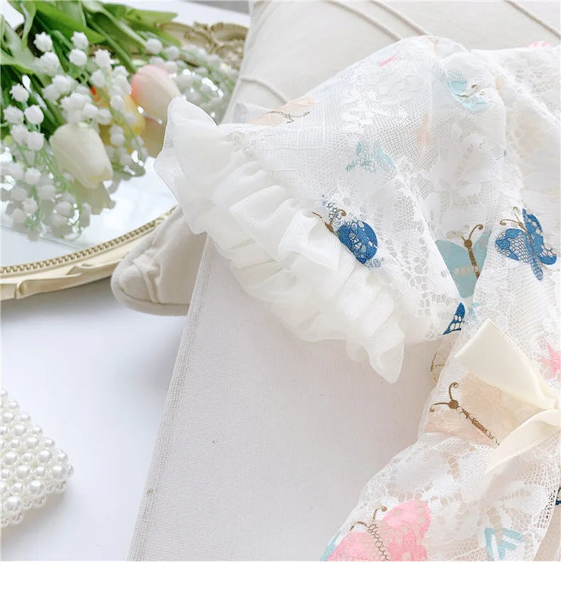 Vintage lace short sleeved dress For 2-9 yrs Baby Girls Loose Dress 6.1 Children's Day Clothing Cute beach Loose Clothes 2026